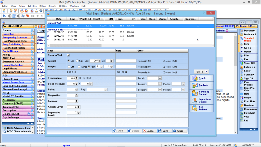 Mental Health Vitals Interface