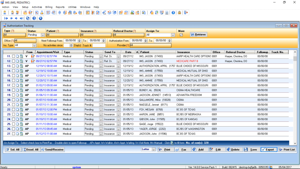 Pediatric Authorization Tracking