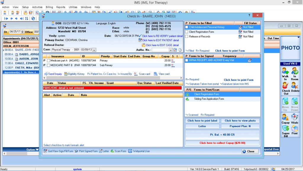 Multiple Discipline Therapy Check-In