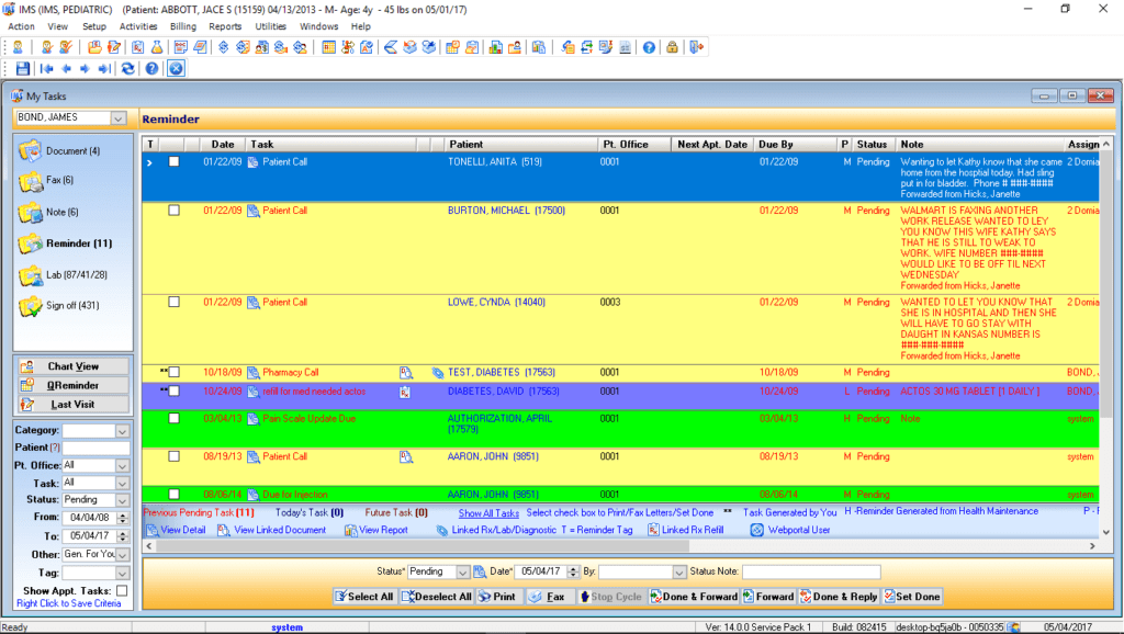 Pediatric Doctor Task List