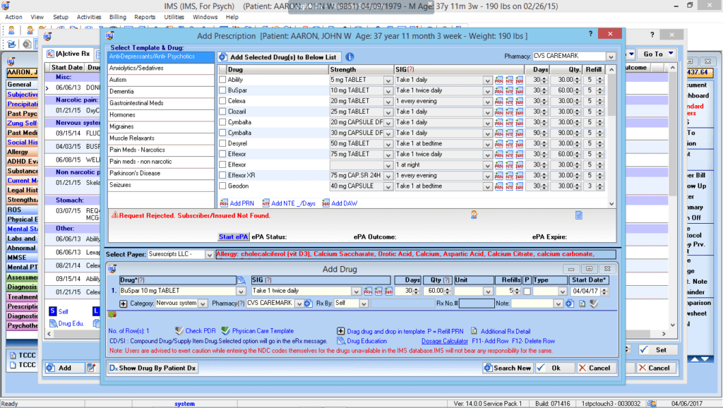 Psychiatry E-Rx