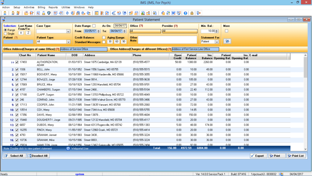 Psychiatry Electronic Patient Statements