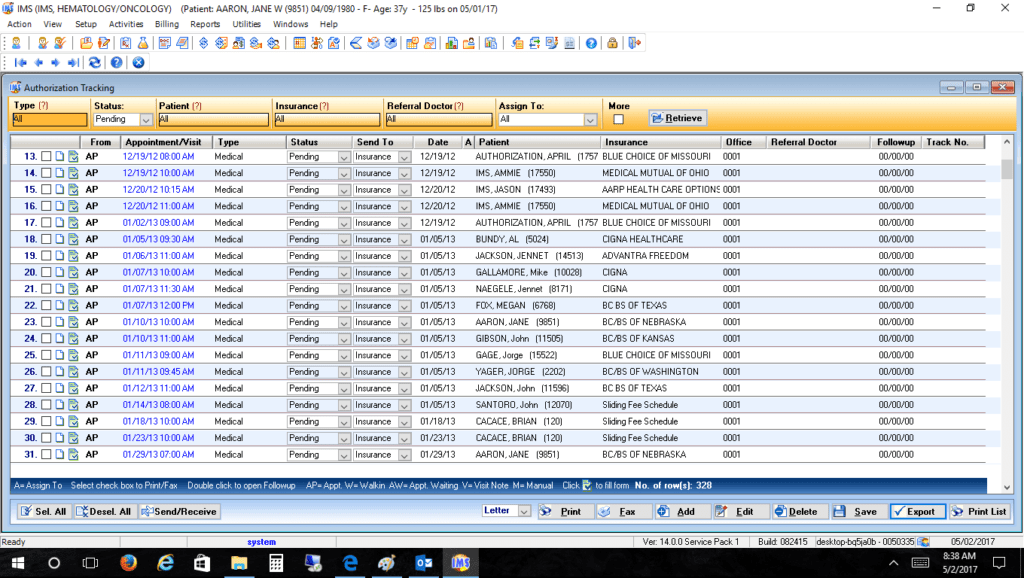 Hematology/Oncology Authorization Tracking