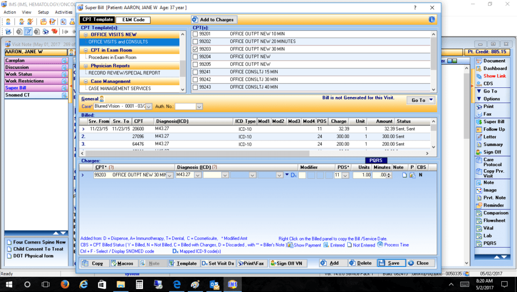 Hematology/Oncology Electronic Super Bill