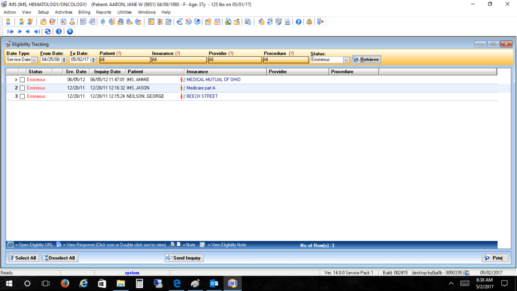 Hematology/Oncology Eligibility Tracking