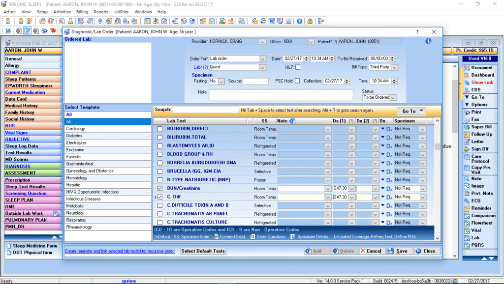 Sleep Medicine Labs & Diagnostic