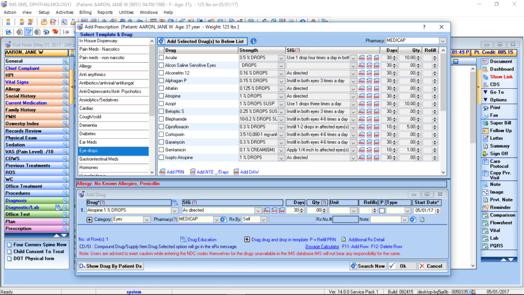 Ophthalmology E-Rx