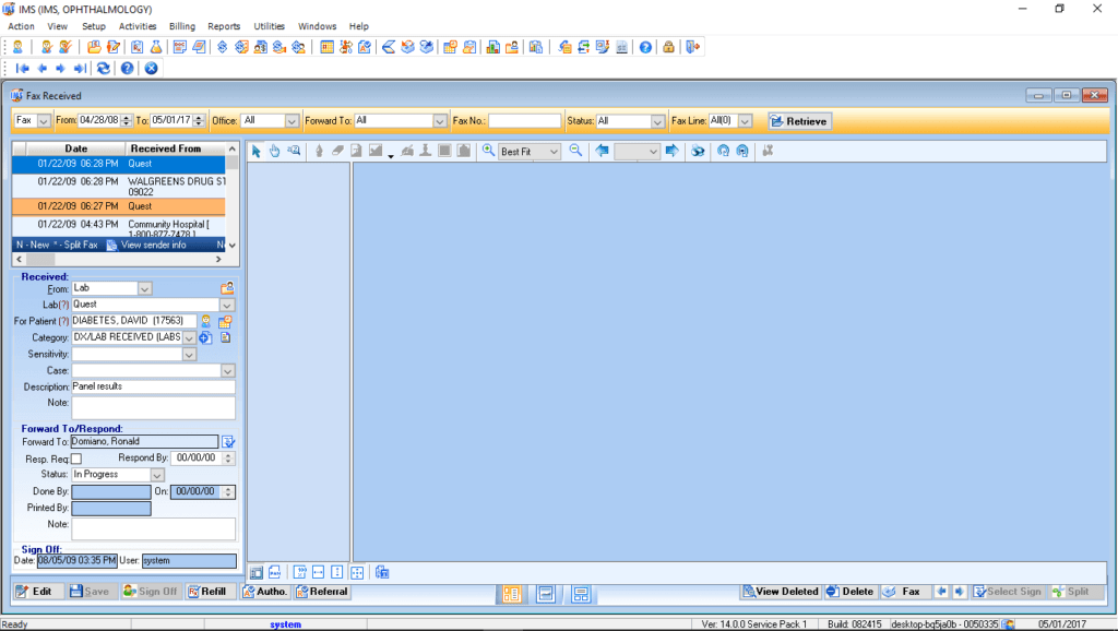 Ophthalmology Fax Integration