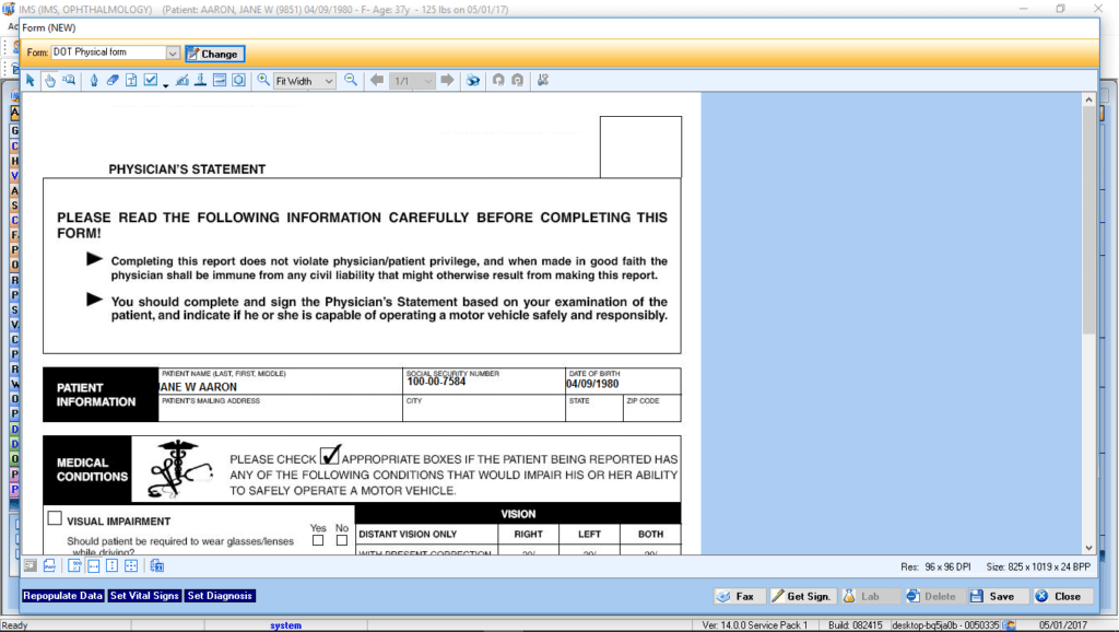 Ophthalmology Letters/Forms Automation