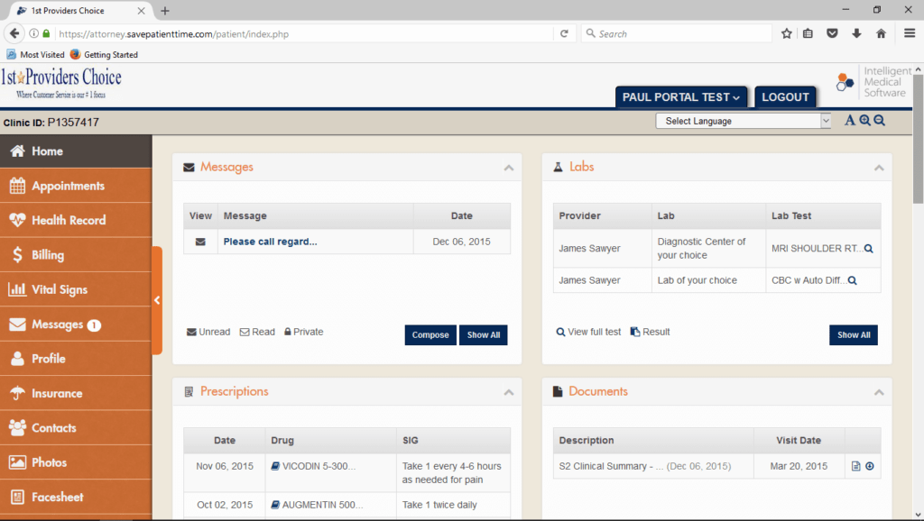 Ophthalmology Patient Portal