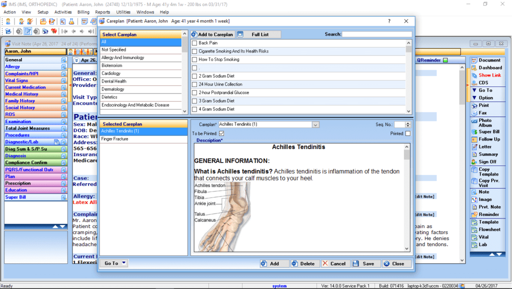 Orthopedic Care Plan