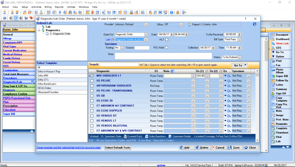 Orthopedic Labs & Diagnostic