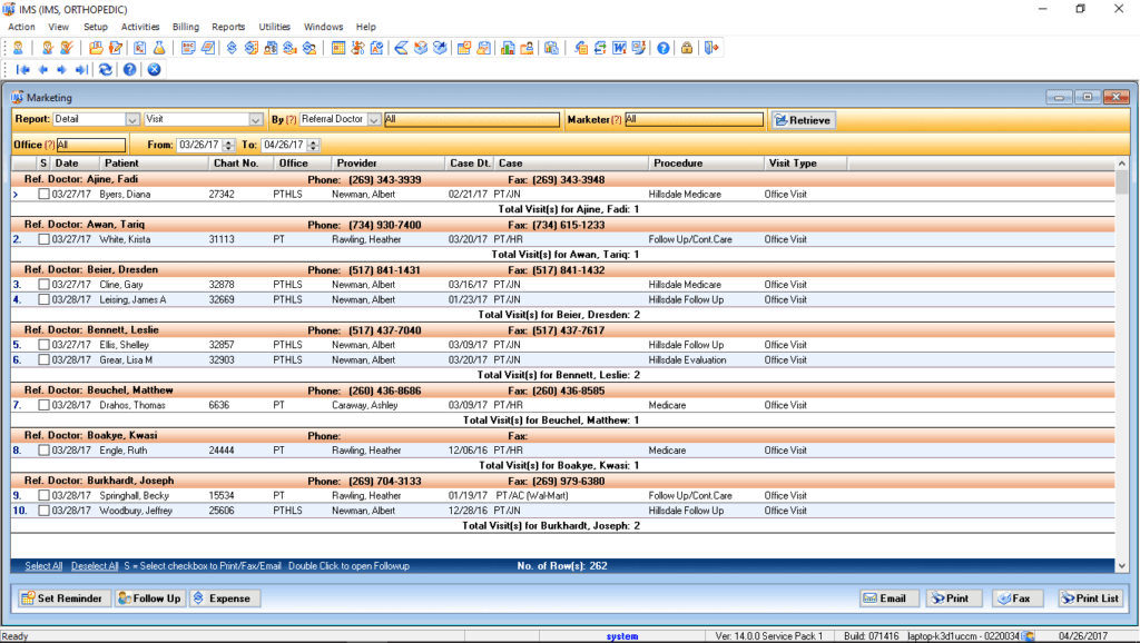 Orthopedic Marketing Module