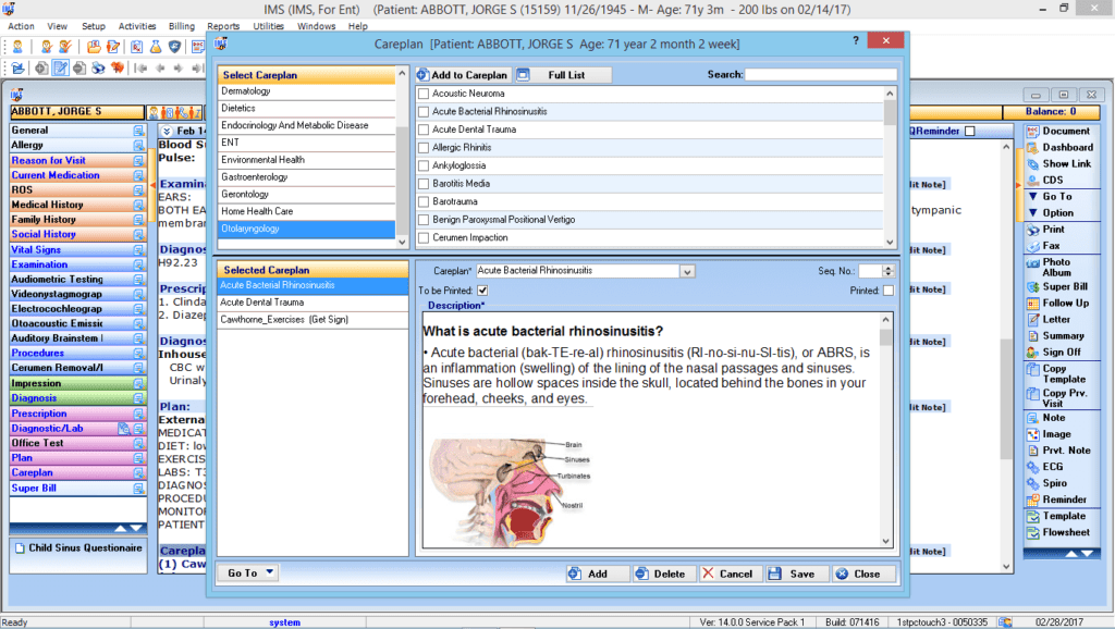 Otorhinolaryngology Care Plan