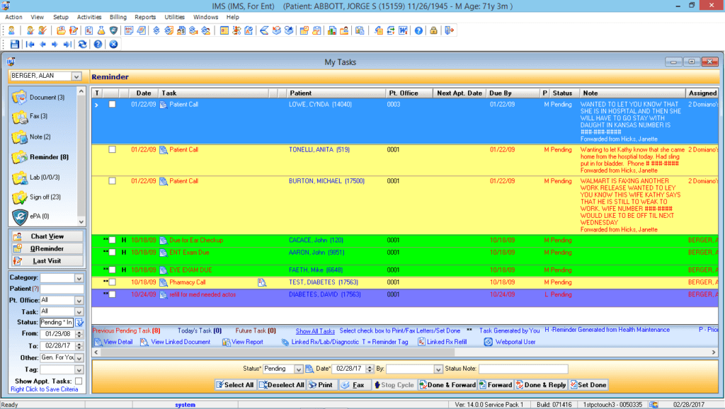 Otorhinolaryngology Doctor Task List