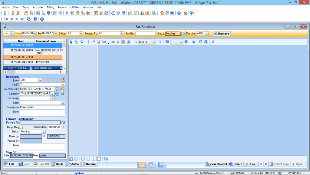 Otorhinolaryngology Fax Integration