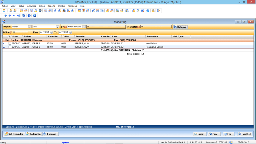 Otorhinolaryngology Marketing Module