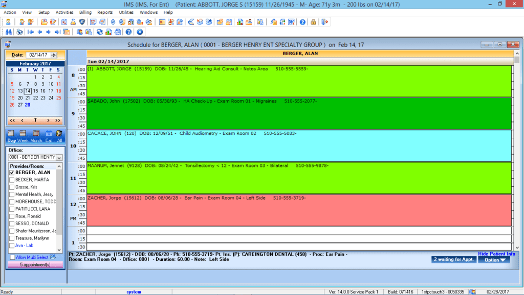 Otorhinolaryngology Patient Appointment Scheduling