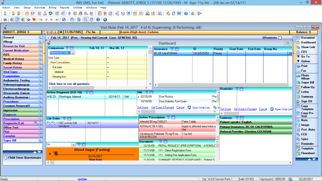 Otorhinolaryngology Patient Dashboard