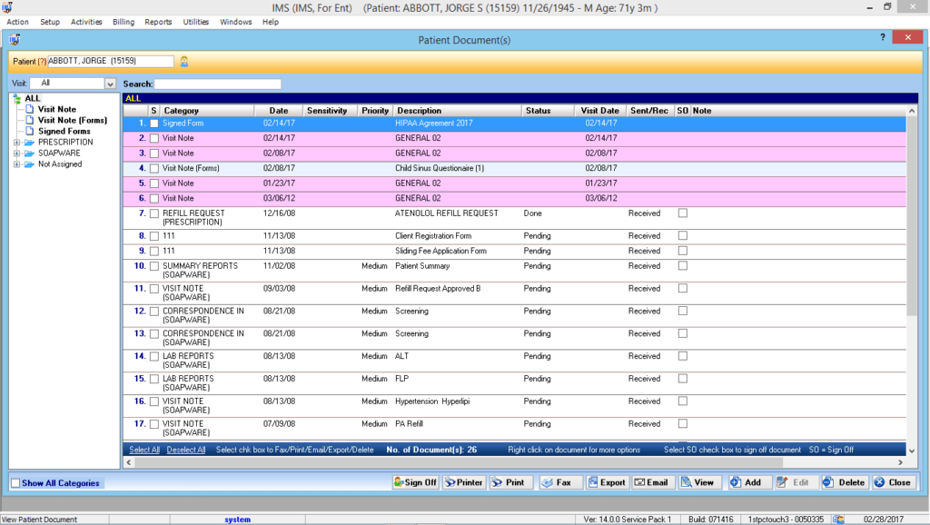 Otorhinolaryngology Patient Documents