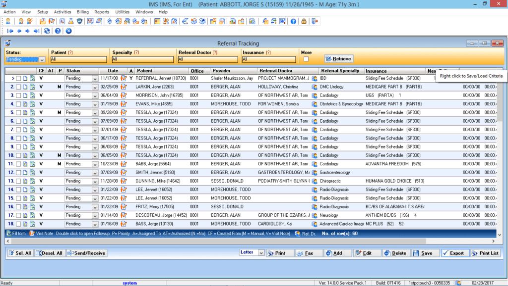 Otorhinolaryngology Referral Tracking