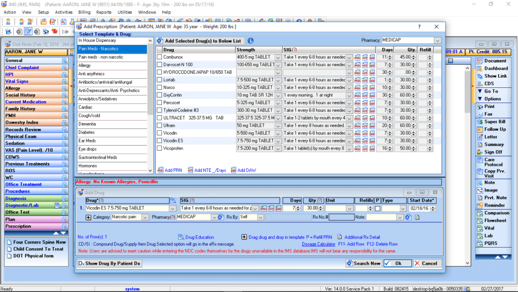 Pain Management E-Rx