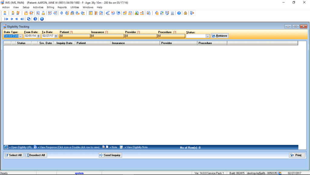 Pain Management Eligibility Tracking