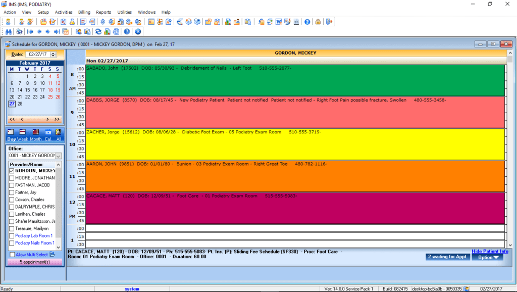 Podiatry Patient Appointment Scheduling