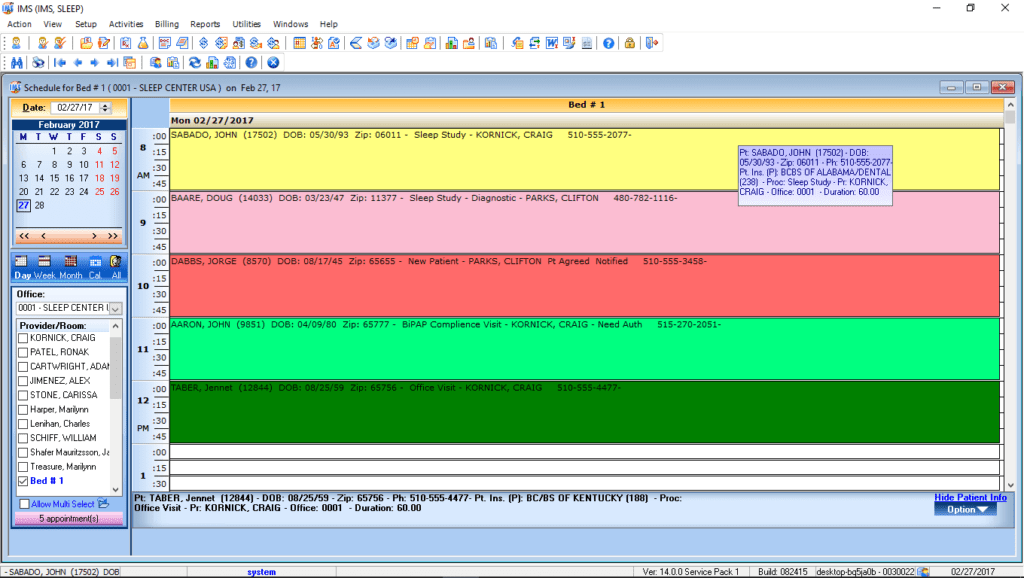 Sleep Medicine Patient Appointment Scheduling