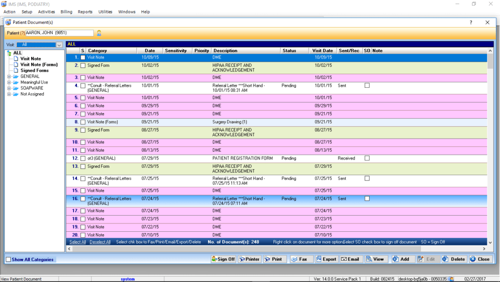 Podiatry Patient Documents