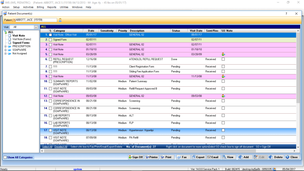 Pediatric Patient Documents