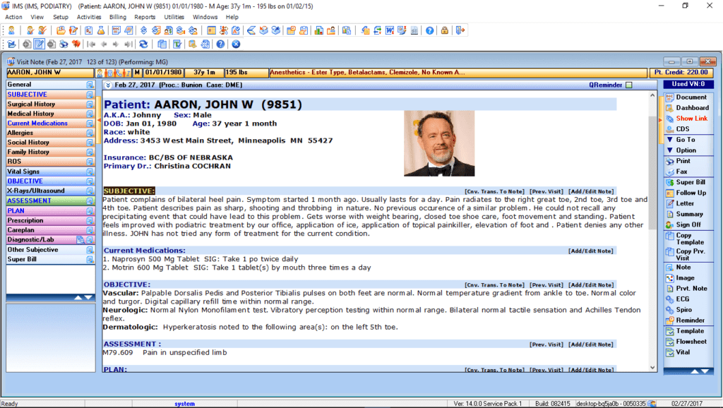 Podiatry EMR & Patient Visit Notes