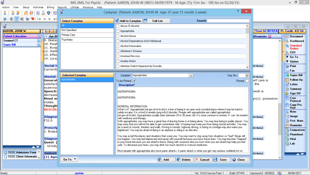 Psychiatry Care Plan