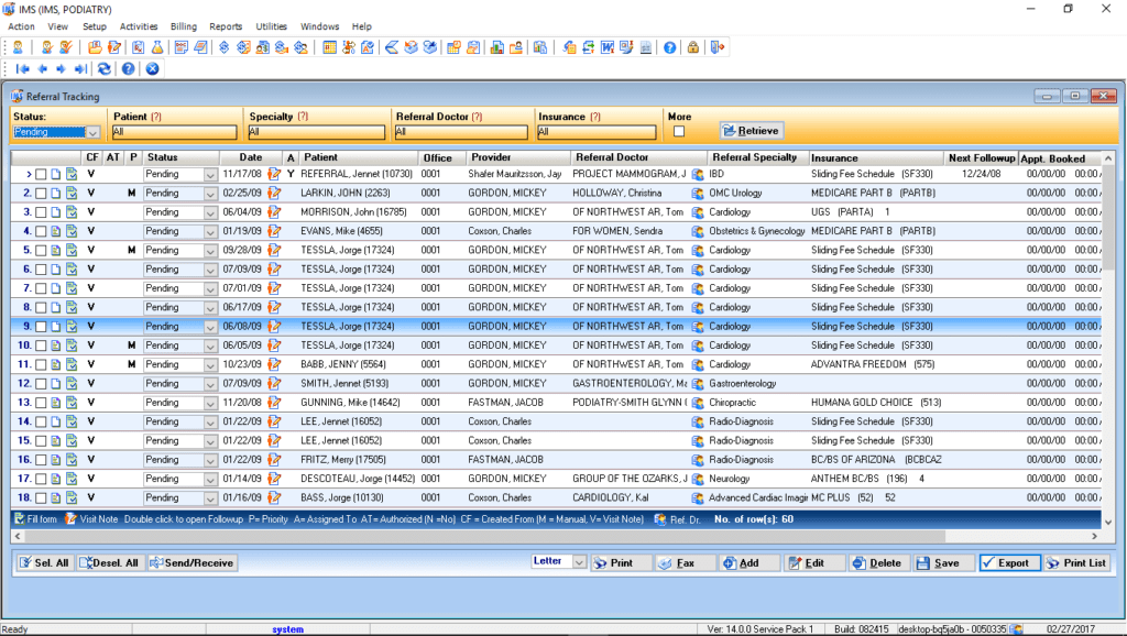 Podiatry Referral Tracking