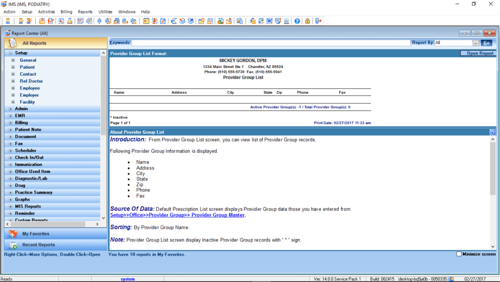 Podiatry Reports Center