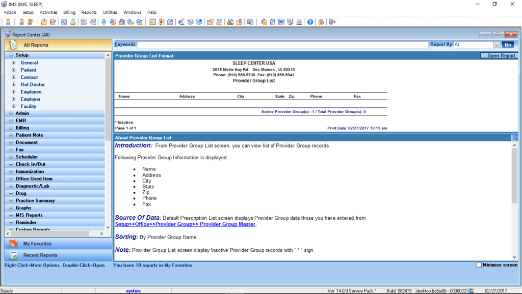 Sleep Medicine Reports Center