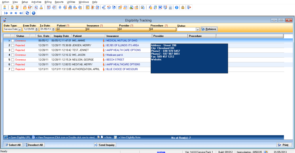 Multi-Specialty Eligibility Tracking