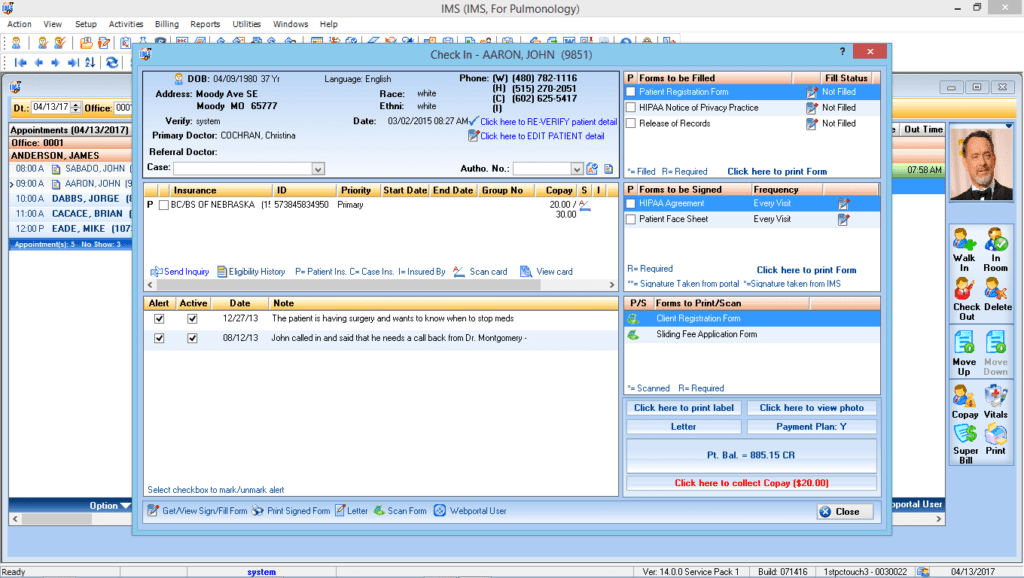 Pulmonology Check-In