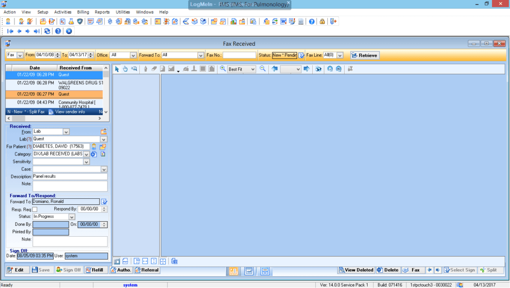 Pulmonology Fax Integration