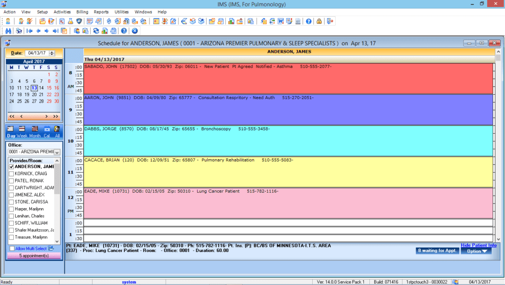 Pulmonology Patient Appointment Scheduling