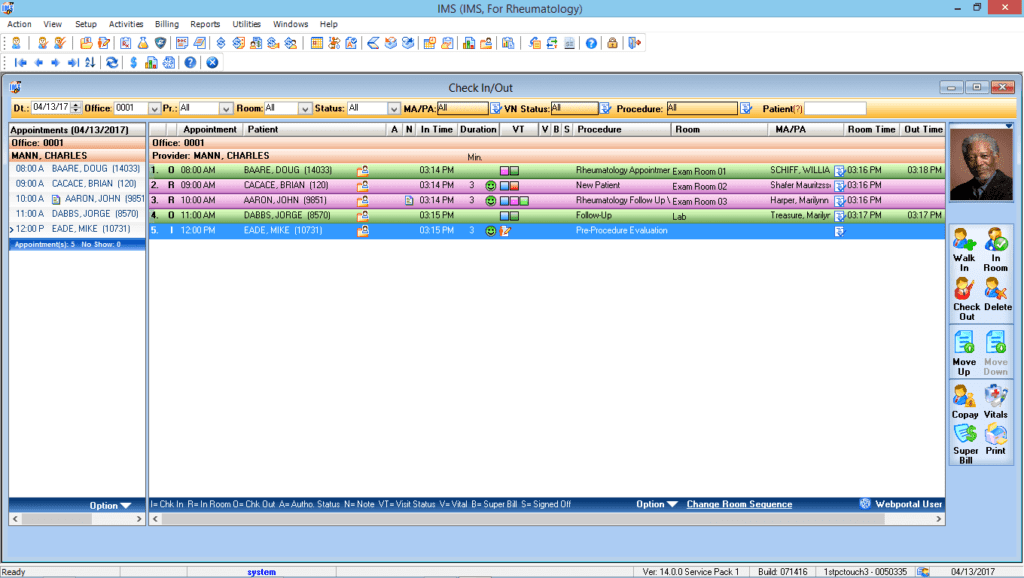 Rheumatology Check-In/Check-Out