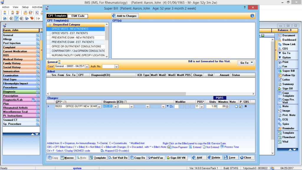 Rheumatology  Electronic Super Bill