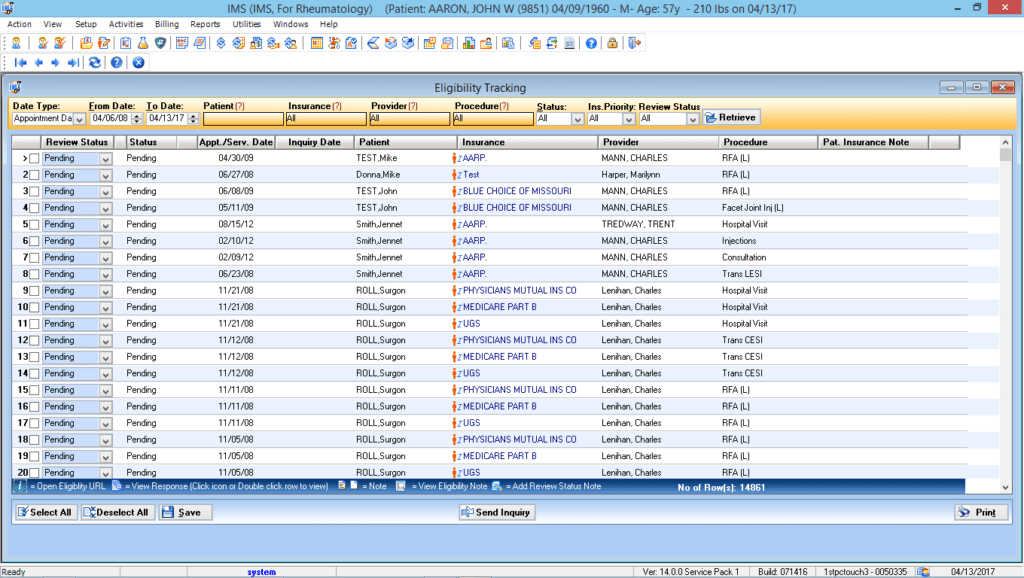 Rheumatology Eligibility Tracking