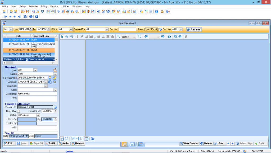 Rheumatology Fax Integration