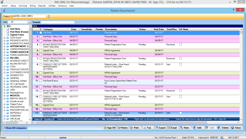 Rheumatology Patient Documents