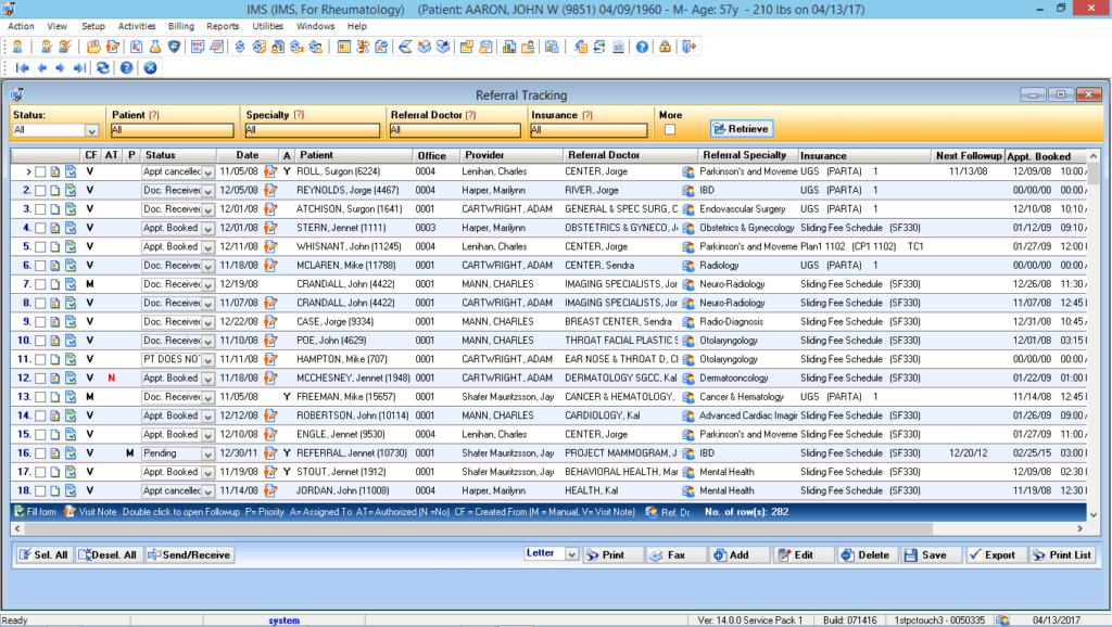 Rheumatology Referral Tracking