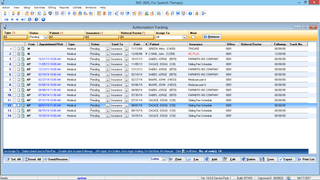 Speech Therapy Authorization Tracking