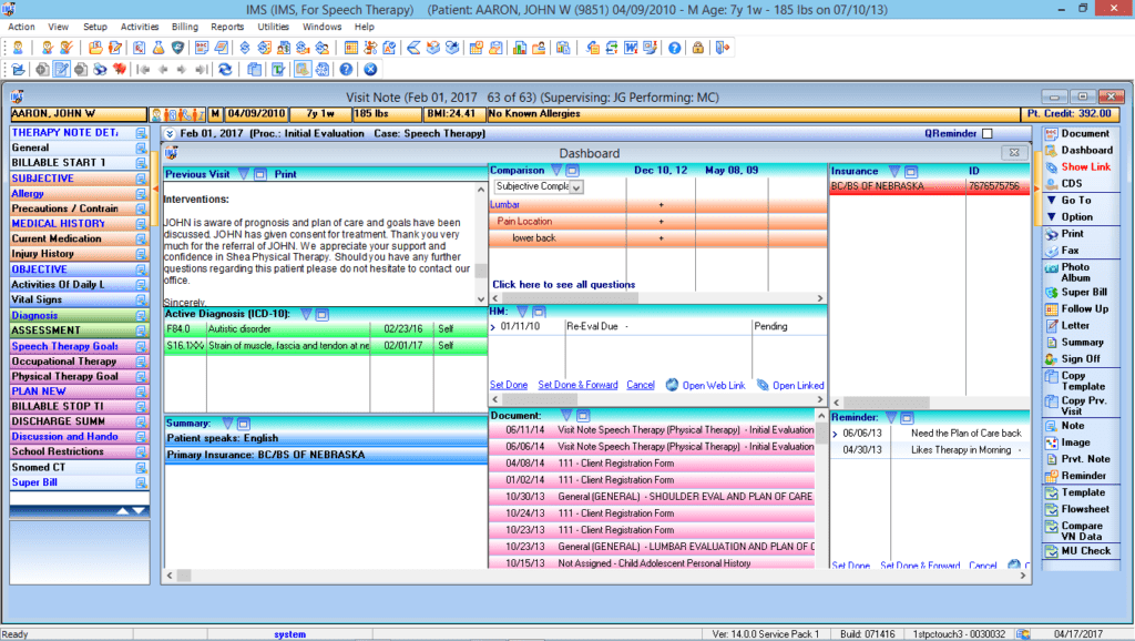 Speech Therapy Patient Dashboard