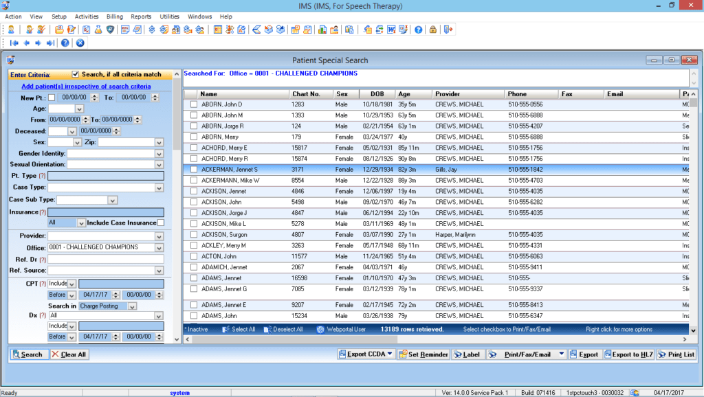 Speech Therapy Patient Special Search