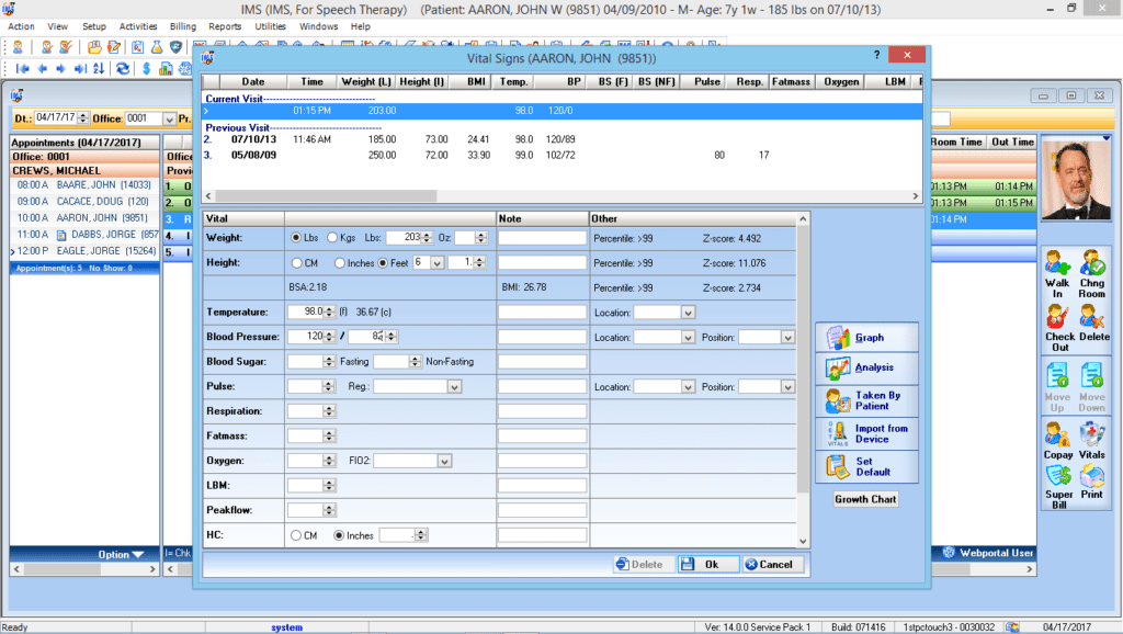 Speech Therapy Vitals Interface